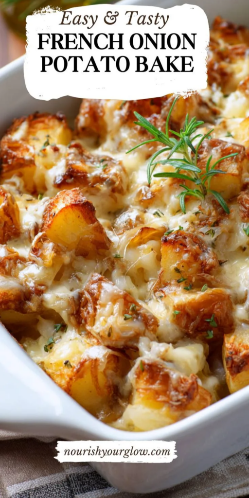 french onion mashed potato bake