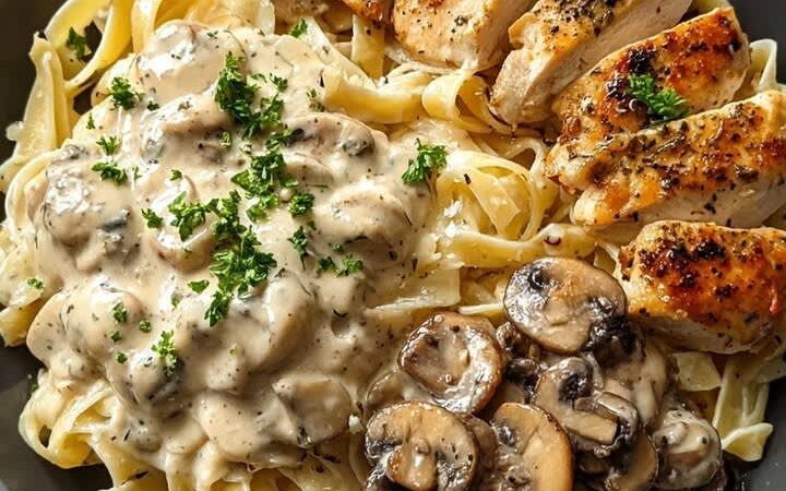 creamy mushroom tagliatelle