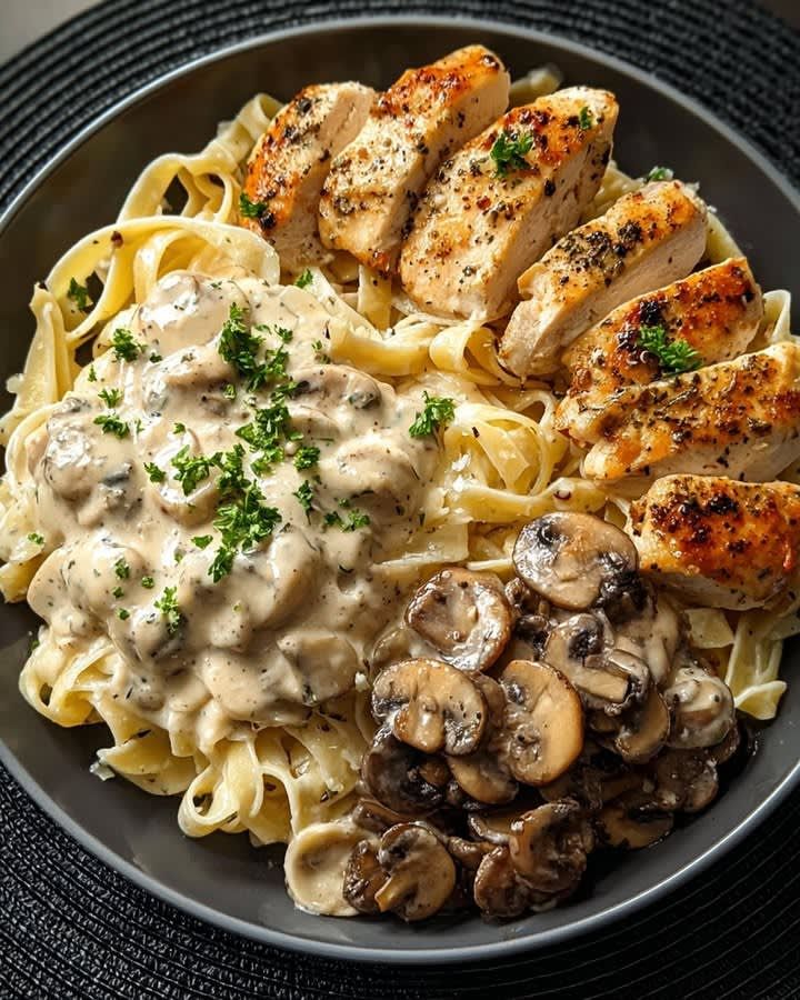 creamy mushroom tagliatelle