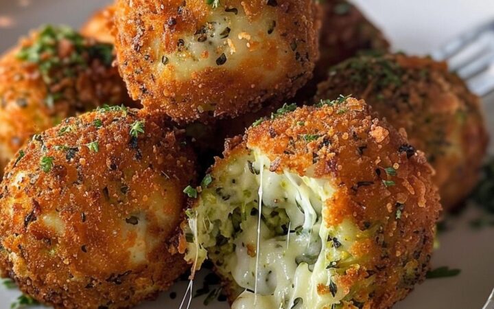 fried cheese balls in skillet