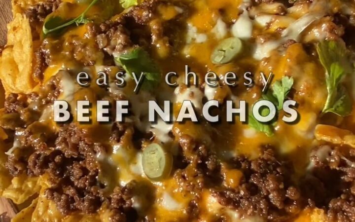 cheesy beef nachos dinner