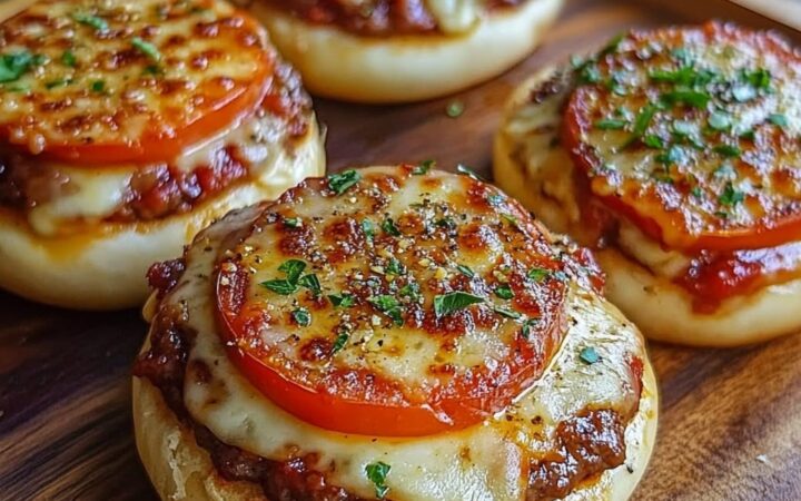 cheesy mini pizza burgers