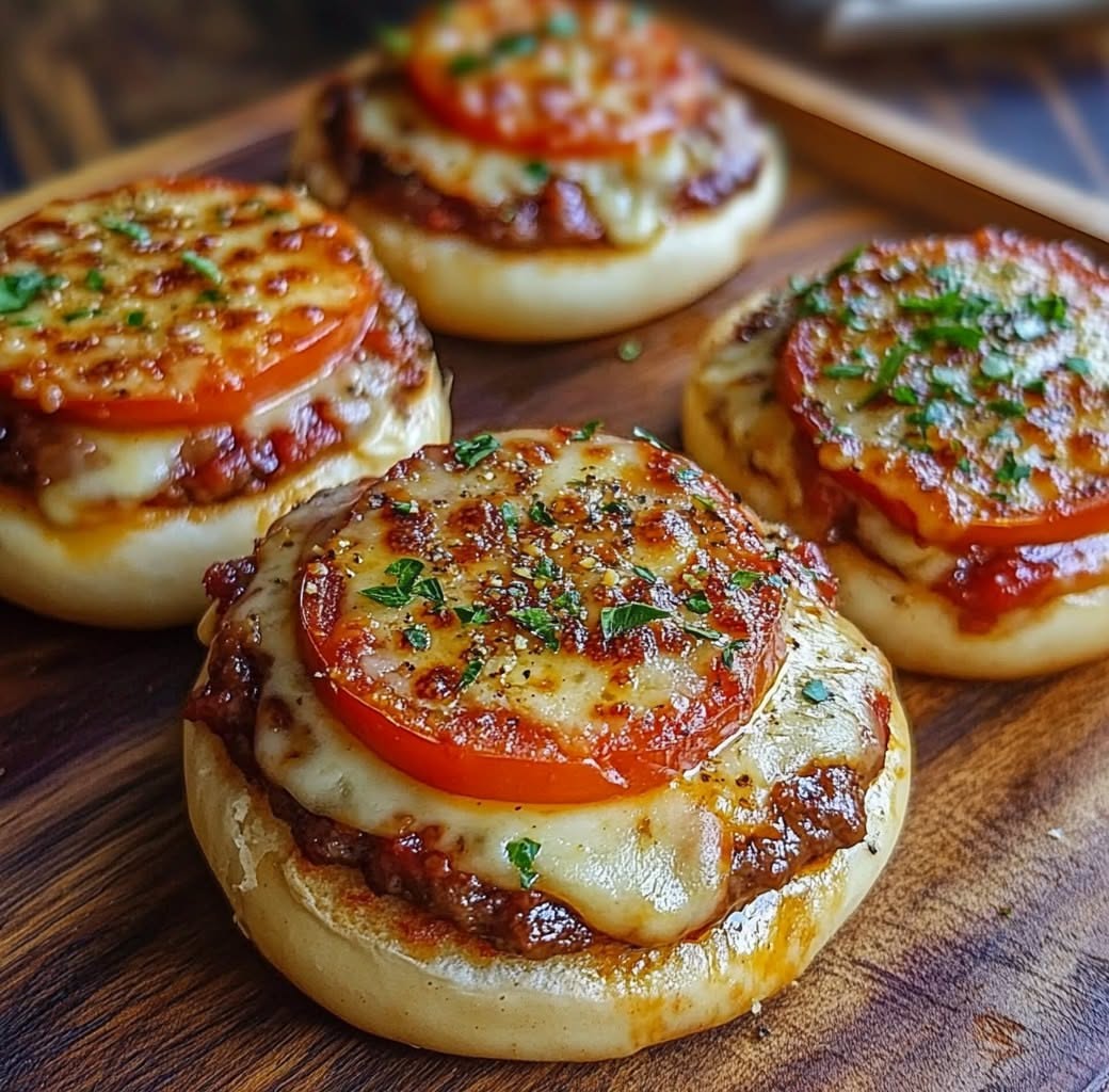 Cheesy Mini Pizza Burgers