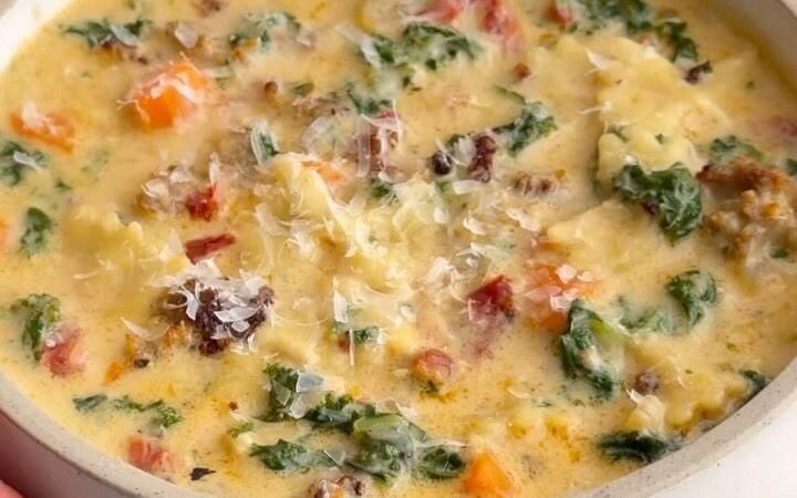 soup with pasta in it