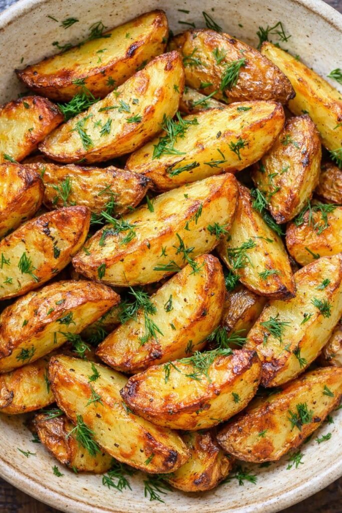 crispy garlic parmesan potato stacks