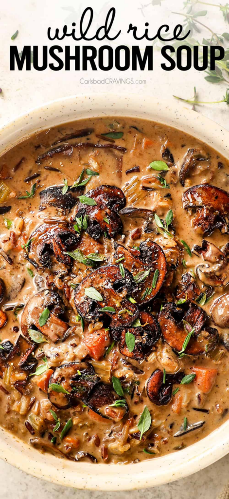 creamy wild rice mushroom soup