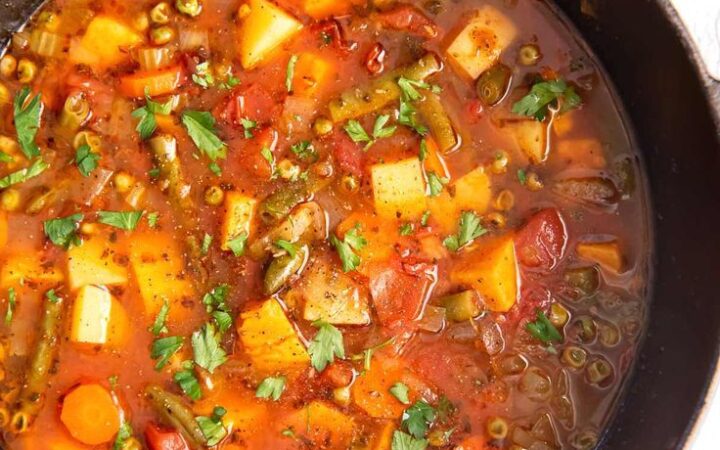 dinner then dessert vegetable soup