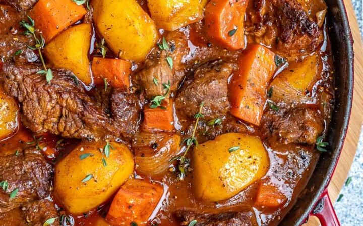 homemade meat stew dish